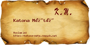 Katona Máté névjegykártya